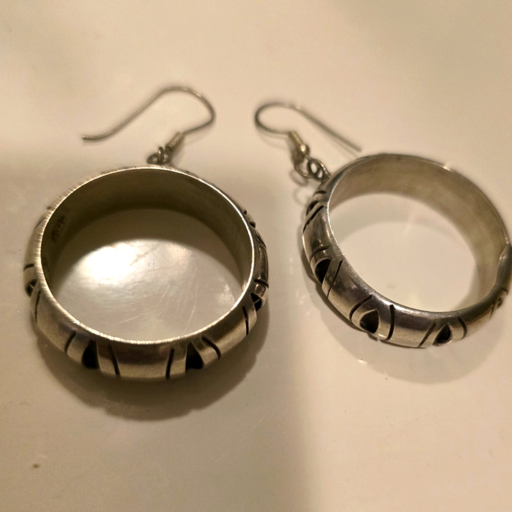 Vintage Sterling Silver Hoop Earrings